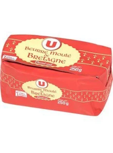 Beurre moulé de Bretagne demi-sel 80% MG U 250G