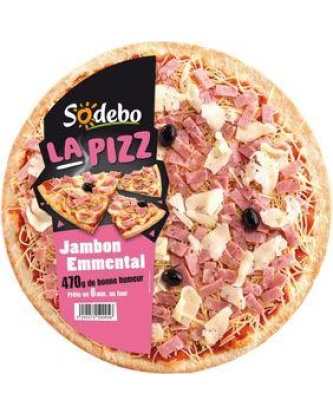 La pizza jambon et emmental SODEBO, 470g