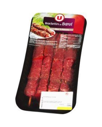 Brochette de boeuf marinée au poivre, U, 4 pièces 380 g