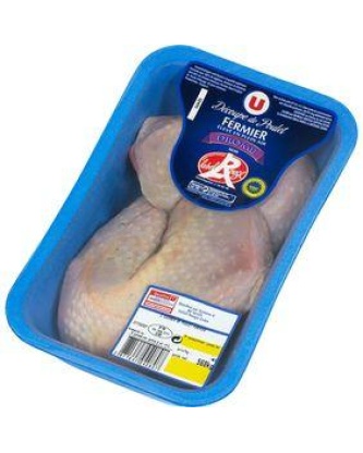 Cuisse poulet fermier noir de la Drôme, U, France, 2 pièces 500 g