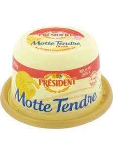 Beurre doux de Normandie "La motte" PRESIDENT, 82% de matière grasse,250g