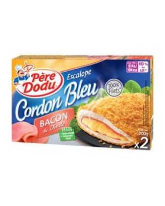 Escalope cordon bleu poulet/bacon, PERE DODU, 2 pièces, 200g