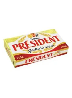 Beurre doux PRESIDENT, plaquette de 125g