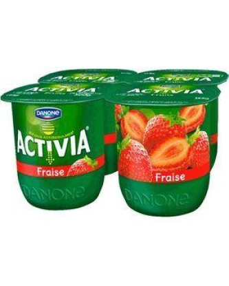 Lait fermenté sucré au bifidus fraise ACTIVIA 4x125g