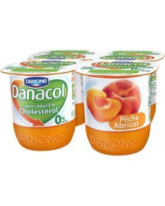 Spécilaité laitière maigre pêche/abricot DANACOL 4x125g