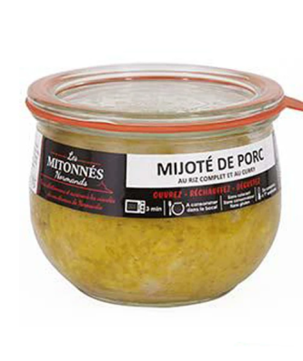 Mijoté de porc au riz complet et au curry 375 gr.