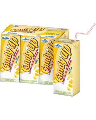 Boisson lactée UHT arômatisé vanille CANDY'UP, 6 briques de 20cl