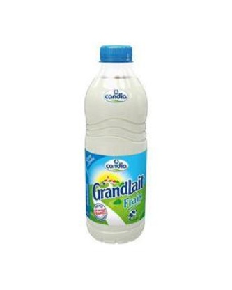 Lait frais demi-écremé GRANDLAIT, bouteille de 1 litre