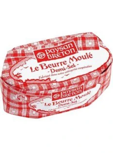 Beurre moulé demi sel PAYSAN BRETON, 80%MG, 250g