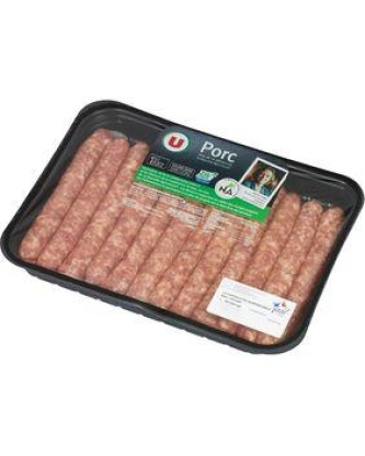Chipolata sans colorant, U, 12 pièces, 660g