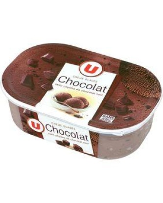 Glace chocolat avec pépites de chocolat U 500g