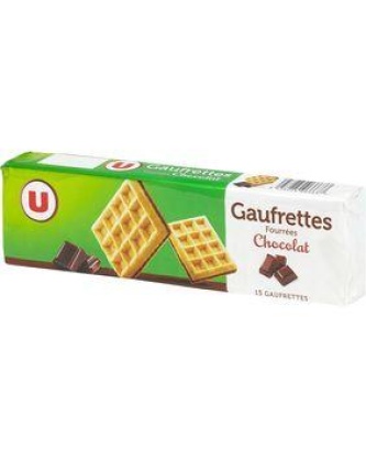 Gaufrettes fourrées chocolat U paquet 110g
