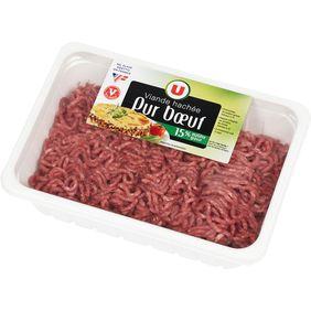 Viande hachée pur boeuf, 15% MAT.GR., U, 500g, France, VBF 100% muscle, barquette, 500g