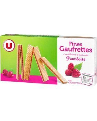Fines gaufrettes framboise U 4x8 paquet 160g