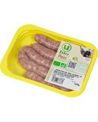 Chipolata, U BIO, 5 pièces, barquette, 275g
