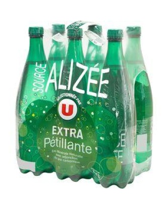 Eau minérale gazeuse extra pétillante U pet 6x1L