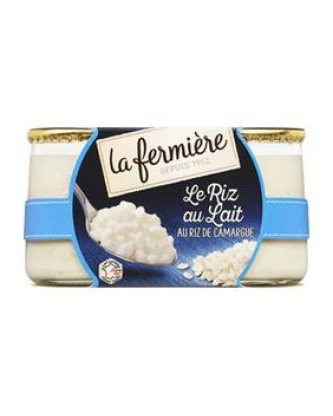 Riz au lait nature LA FERMIERE, 2 pots de 160g