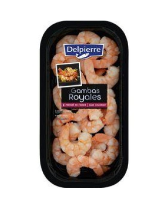 Gambas royale cuite décortiquée, cal.26/30, élevée Amérique Centrale,élaborée en France, barque...