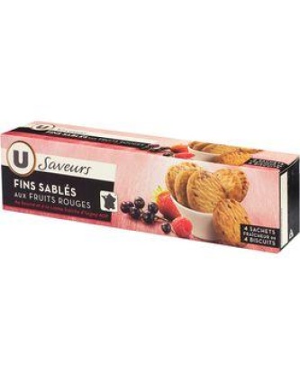 Fins sablés aux fruits rouges U SAVEURS étui 150g