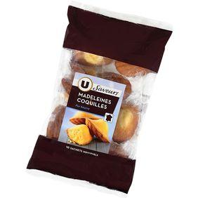 Madeleines coquilles pur beurre U SAVEURS, 10 unités, 330g