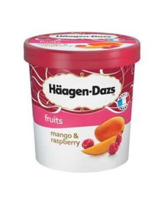Crème glacée Mango & Raspberry, HAAGEN DAZS,Pot 430g