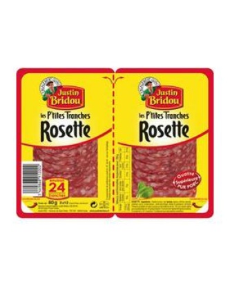 Saucisson sec pur porc prétranché JUSTIN BRIDOU, 2x40g