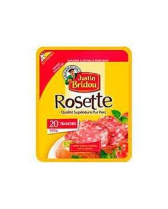 Saucisson sec rosette JUSTIN BRIDOU tranché boîte fraîcheur 180g