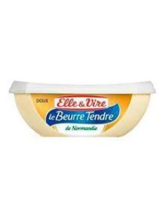 Beurre tendre normand doux 82% de MG, ELLE & VIRE, barquette de 250g