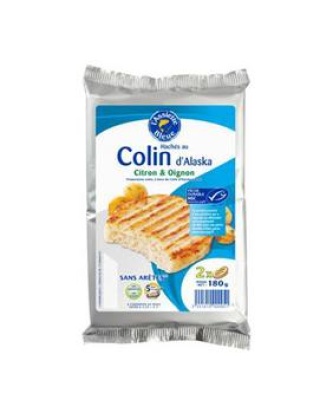 Steaks hachés de colin d'Alaska L'ASSIETTE BLEUE, 2x90g