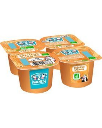 Crème dessert au caramel issu de l'agriculture biologique origine France (Normandie) LES 2 VACH...