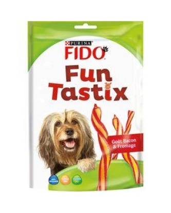 Friandises pour chien Funtastix goût bacon fromage FIDO,150g