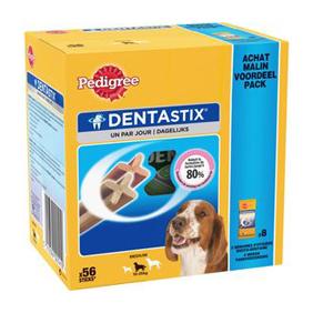 Friandise Dentastix pour moyens chiens PEDIGREE, sticks x56 soit 1,44Kg