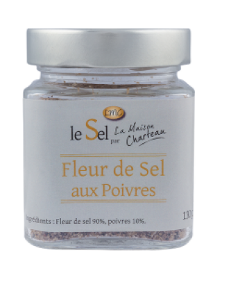 FLEUR DE SEL AUX POIVRES MAISON CHARTEAU GUÉRANDE,130GR