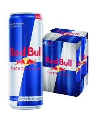 Boisson énergisante à la taurine, RED BULL, 4 canettes de 35,5cl