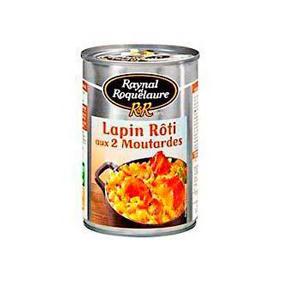 Plat cuisiné lapin sauté aux 2 moutardes RAYNAL&ROQUELAURE, boite de 400g