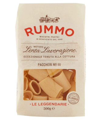 Paccheri N°111 Pâtes à base de semoule de blé dur Sachet de 500 g - Pasta Rummo
