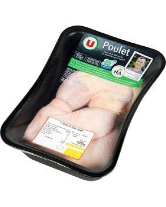 Cuisse de poulet blanc déjointée, U, France, 4 pièces 1 Kg