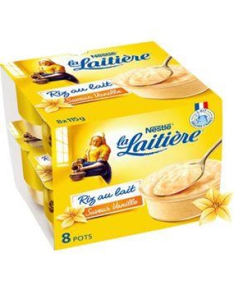 Riz au lait saveur vanille LA LAITIERE, 8x115g