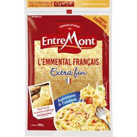 Fromage à pâte pressée cuite au lait de vache thermisé Emmental Français râpé ENTREMONT, 29% de...