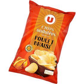 Chips ondulées saveur poulet braisé U paquet 135G