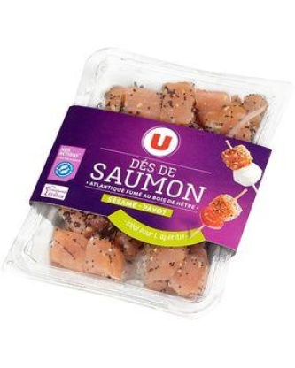 Dés de saumon fumé sésame et pavot U 100g