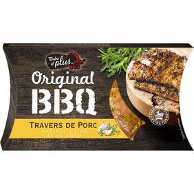 Travers de porc cuit original barbecue,TENDRE ET PLUS, barquette 550 g