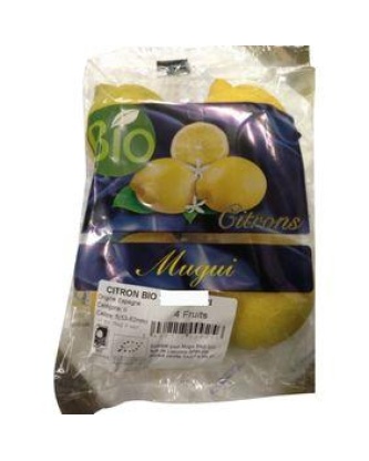 Citron Verna, BIO, calibre 5, catégorie 2, Espagne, sachet 4 fruits