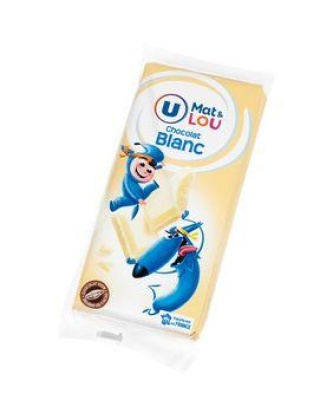 Chocolat blanc U MAT & LOU, 2 tablettes, 200g