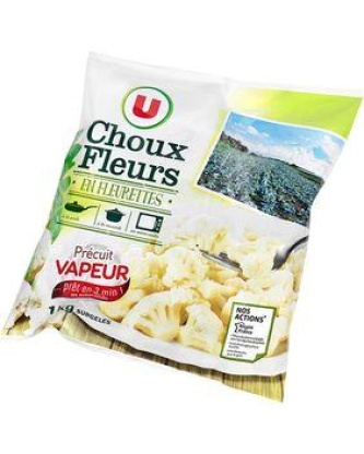 Choux-fleurs fleurettes précuits vapeur U, 1kg