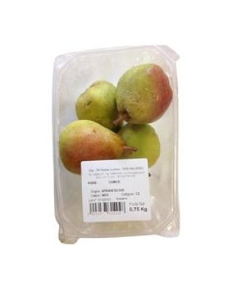 Poire comice, calibre 60/70, catégorie 2, Afrique du sud, barquette 750g