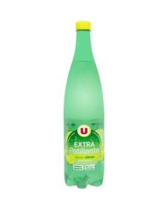 Boisson à base d'eau gazeuse extra pétillant saveur citron zéro sucreU, 1 litre