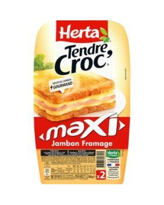 Tendre croc'maxi jambon fromage HERTA, 2 unités, 300g