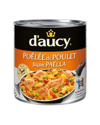Poêlée de poulet façon paëlla D'AUCY, boîte 1/2 de 290G