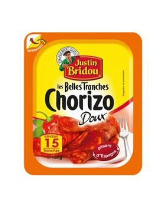 Chorizo JUSTIN BRIDOU, 15 tranches, 150g